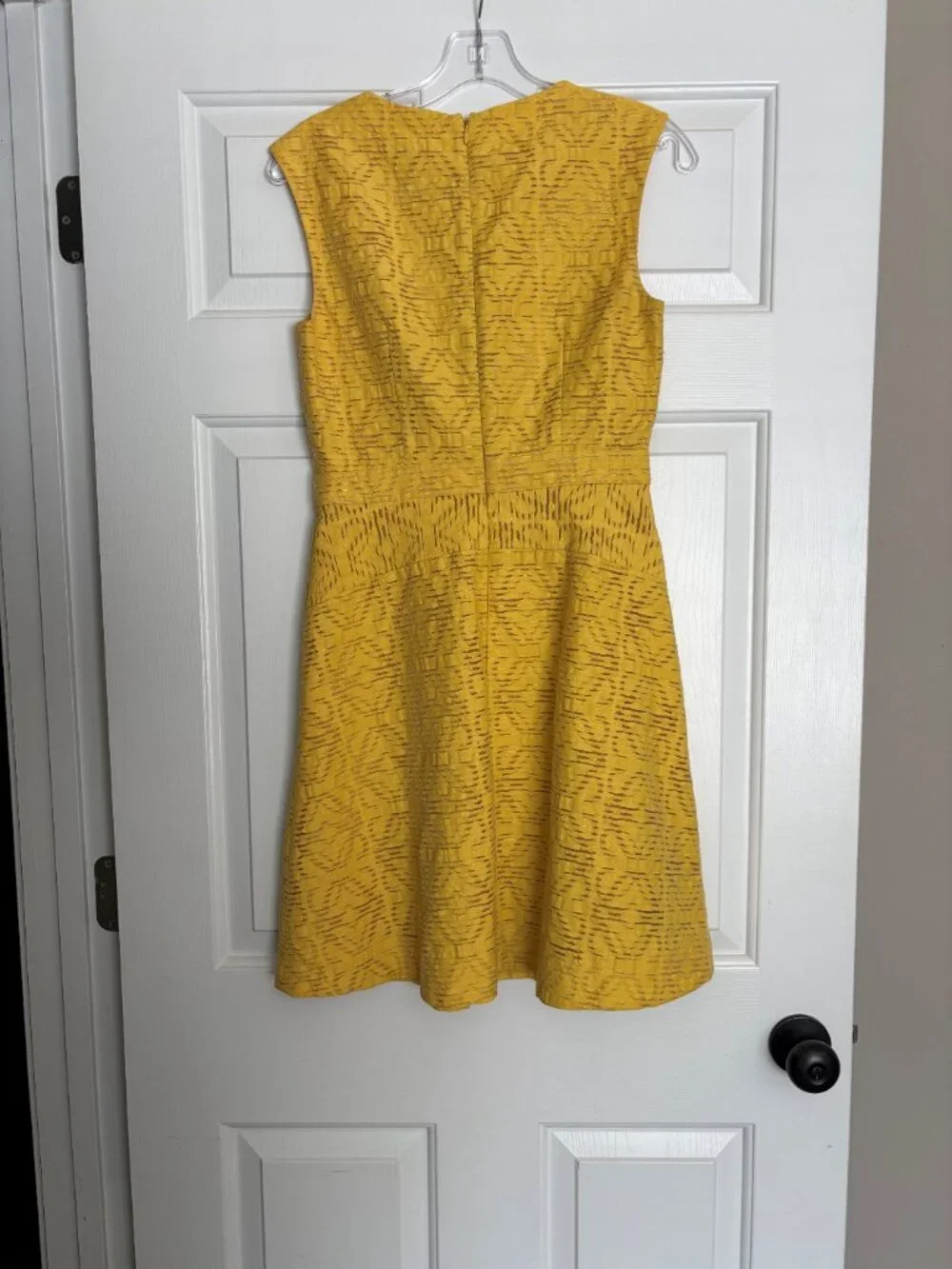 J.Crew Yellow Textured Fit & Flare Sleeveless Dress Size 2